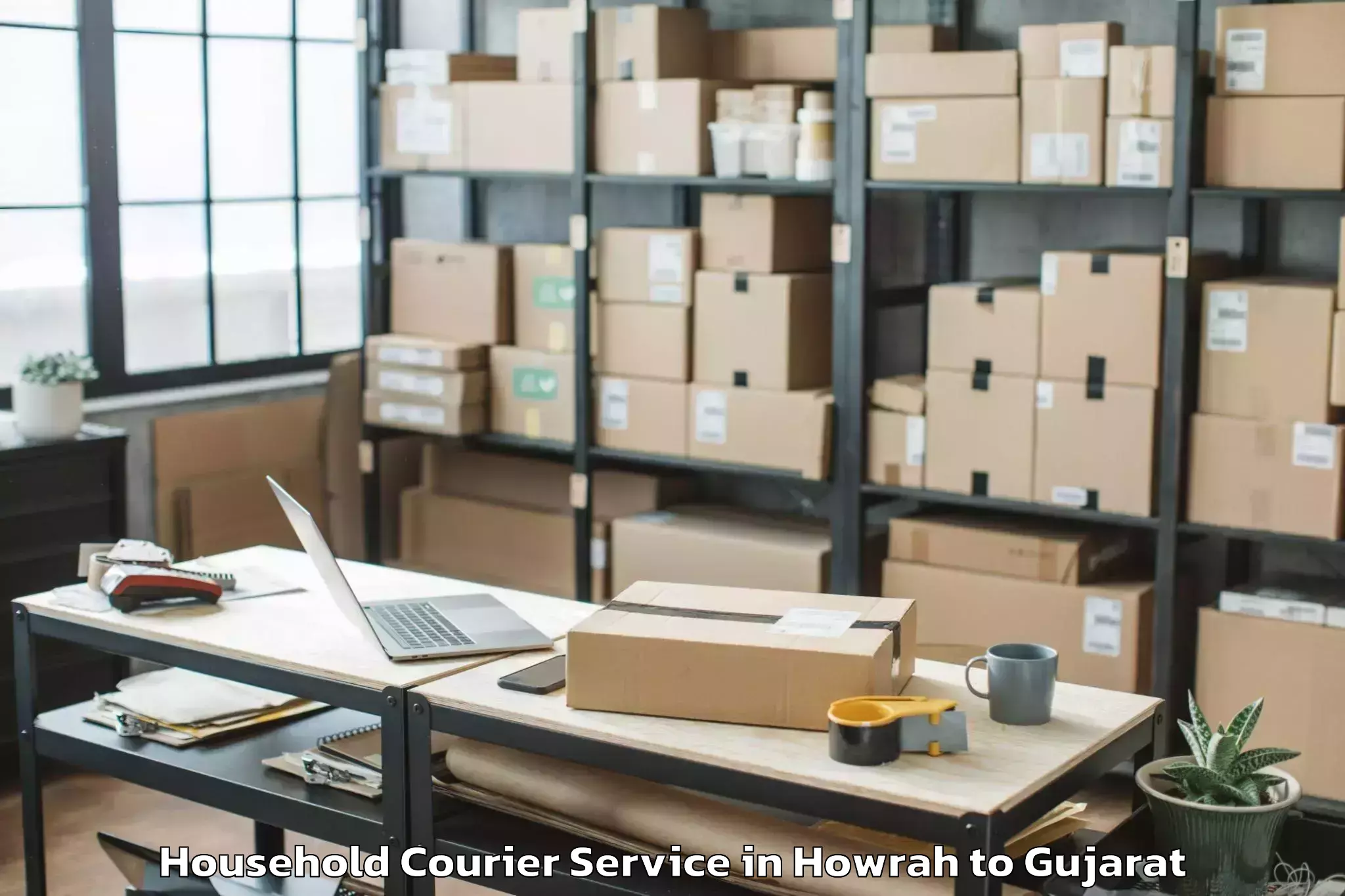 Reliable Howrah to Bantva Household Courier